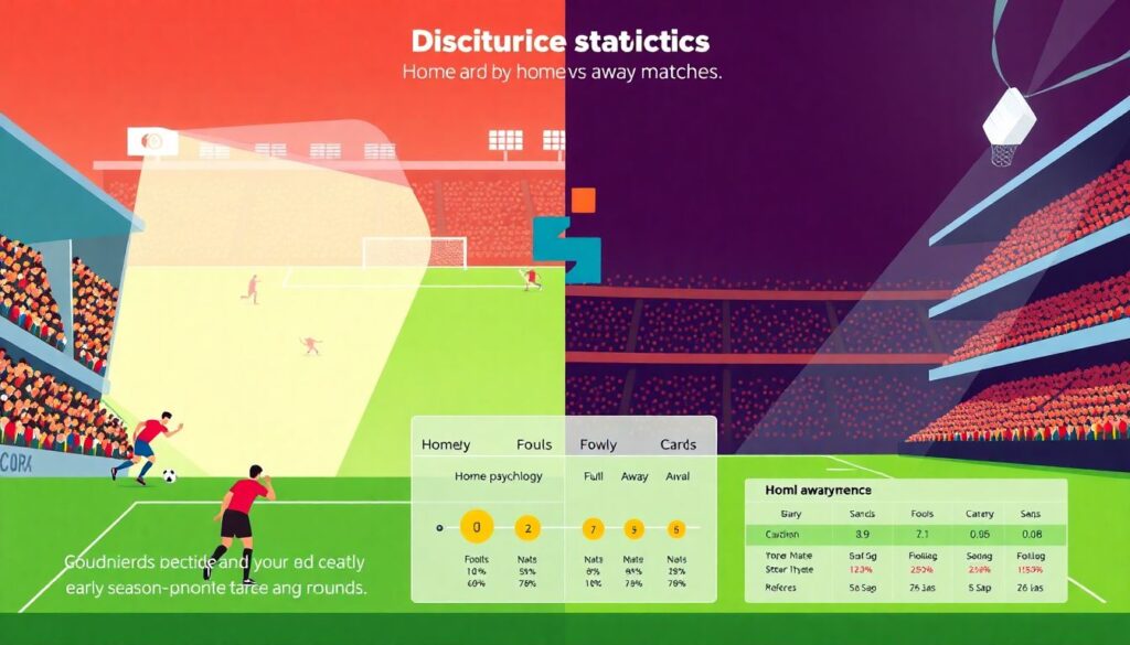 Сравнение дисциплины в домашних и гостевых матчах - иллюстрация