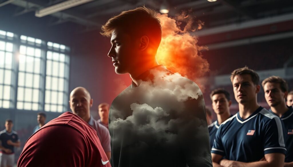 Контроль эмоций лидирующих игроков на поле - иллюстрация